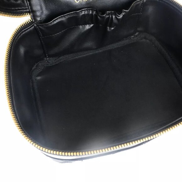 CHANEL CC Logo Bicolore Vanity Hand Bag Leather Black GHW Italy authentic - Picture 11 of 15